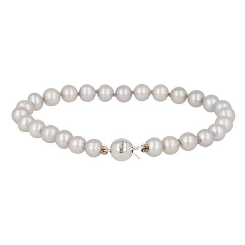 Sundrops | Bracelet White Gold | Pearl light grey