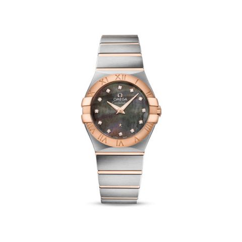 OMEGA Constellation 123.20.27.60.57.006 Quartz steel and pinkgold PVD case and bracelet tahiti mother of pearl dial with diamond index
