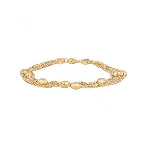 Dot | Bracelet 14 Carat Yellowgold | Braid