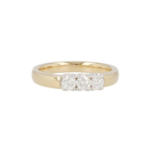 W | Diamond Alliance Ring Yellow Gold | 3 x 0.15ct