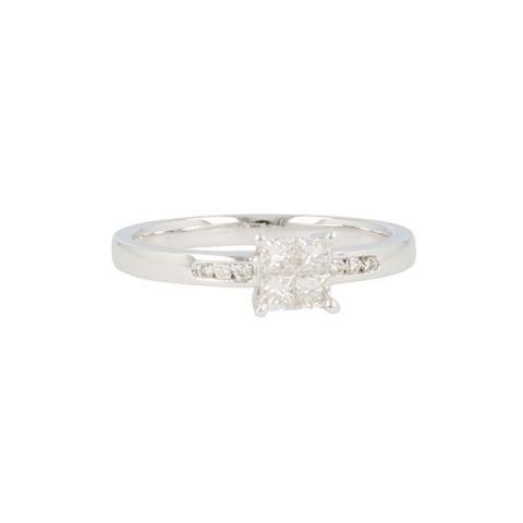 Lux | Ring White Gold | Diamonds Princess