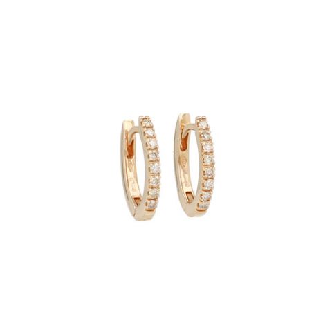 Varivello Fine Line | Pink Gold Earrings | Small Champagne Diamonds