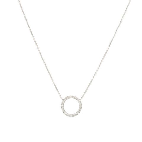 Yeva| Necklace White Gold | Diamond Circle 13 mm