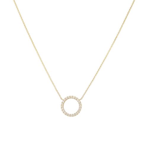 Yeva | Necklace Yellow Gold | Diamond Circle 13 mm