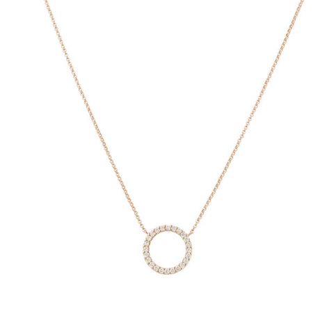 Yeva| Necklace Pink Gold | Diamond Circle 13 mm