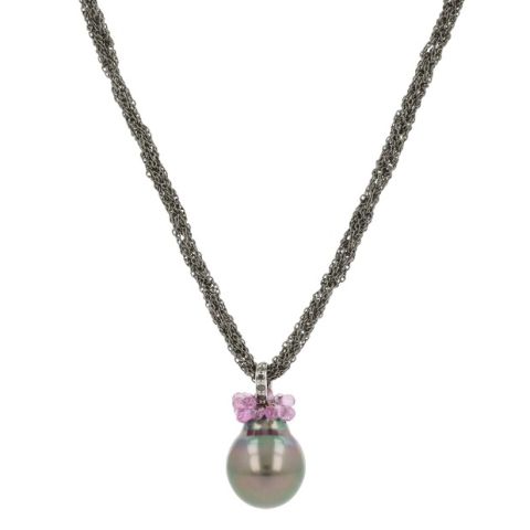 Unique Piece | Black Silver Necklace | Tahiti Pearl