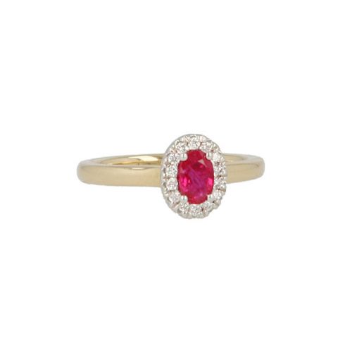 Lux | Ring Lady Lux Yellow & White gold | Diamonds Ruby Oval