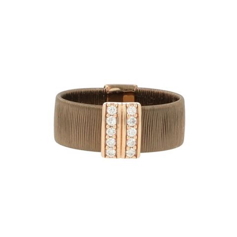 Unique Piece | Bronze Pink Gold Ring | Diamonds