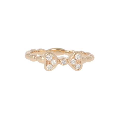 Yeva | Pink Gold Ring | Diamond Bow