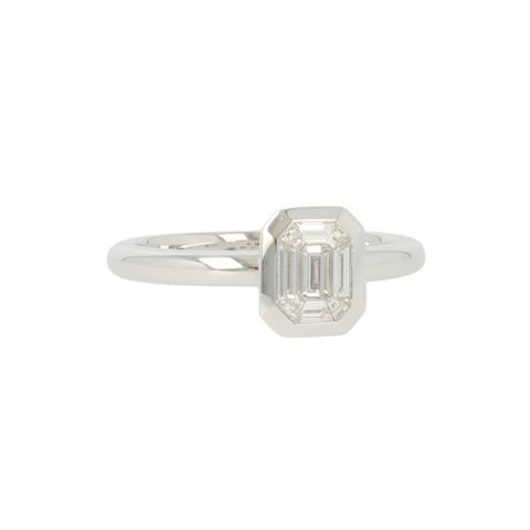 Lux | White Gold Ring | Emerald Cut Diamond 33837