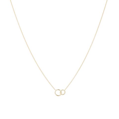 Dot | Necklace Yellow Gold | Double Ring