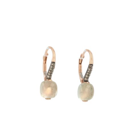 Yeva | 14Carat Pink gold Earrings | Green Amethyst