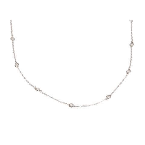 14 krt witgouden diamant collier 60cm
