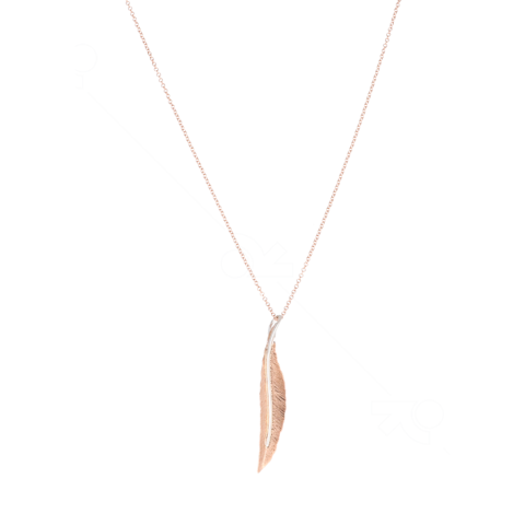 Collier Roségoud met Veer | 3cm.