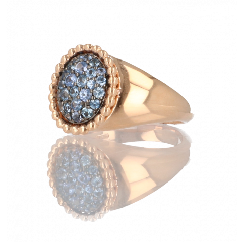 Yeva | 18carat Pinkgold Pinky Ring | Blue Sapphire