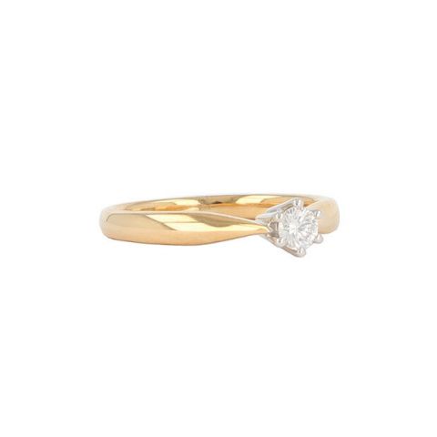 W | Diamond Solitaire Ring Yellow Gold | 0.15ct