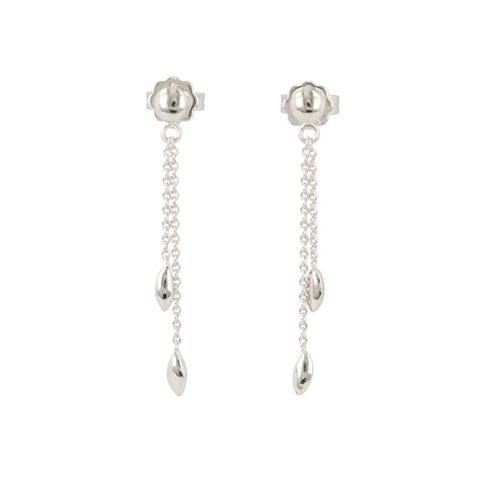 Yeva | Ear studs White Gold | Navette