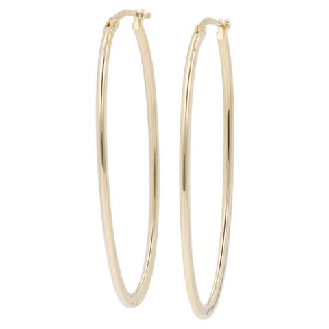Dot | Earrings 14 Carat Yellow Gold | Oval 20 x 53 mm