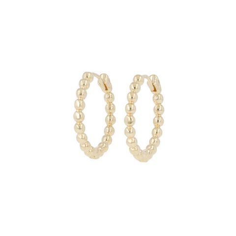 Dot | Earrings 14 Carat Yellow Gold | Hoops Ø20 mm