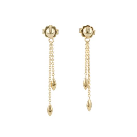 Yeva | Ear studs Yellow Gold | Navette