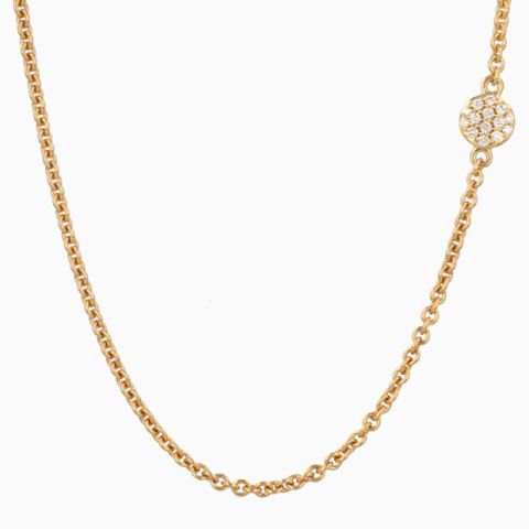 BRON | Stardust Yellow Gold Necklace | White Diamond