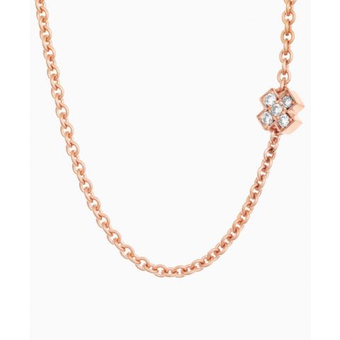 Bron | Joy Pink Gold Necklace | White Diamond