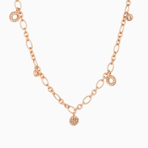BRON | Joy Pink Gold Necklace | Diamond Pendants