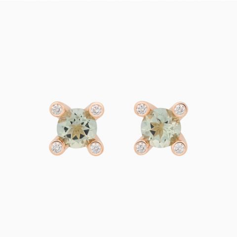 BRON | Phlox Earrings | Diamonds - Lemon Quartz