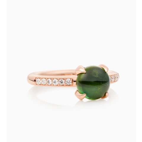 BRON | Catch Ring | Diamonds - Green Tourmaline