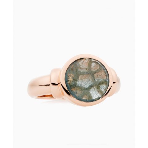 BRON | Toujours Ajour Pinkgold Pinky Ring | Moss Beryl