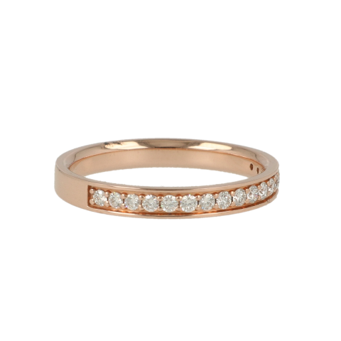 Yeva | Alliance Ring Pink Gold | 17 Diamonds