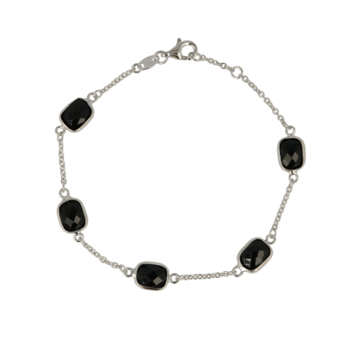 Sundrops | Bracelet 14 Carat White Gold | Onyx