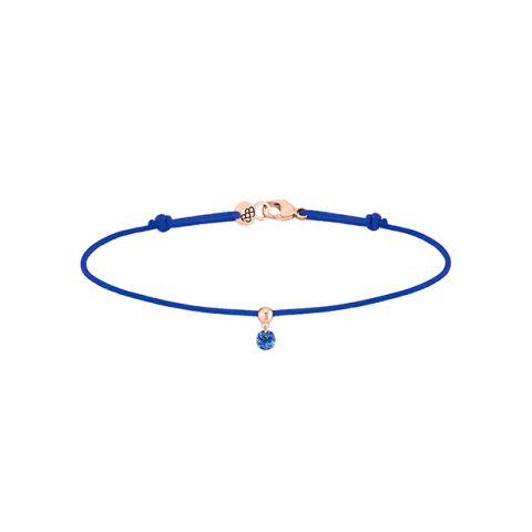 La Brune & La Blonde BB Cord Bracelet | Sapphire | Pink Gold