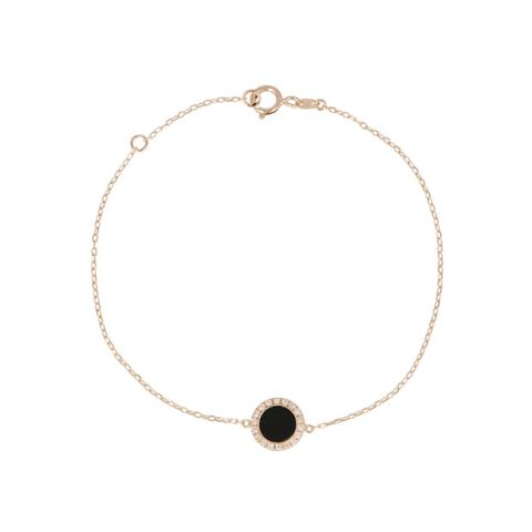Sundrops | Bracelet 14 Carat Pink Gold | Diamond Onyx