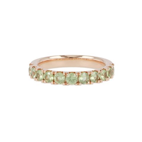 Yeva | Alliance Ring Pink Gold | Green Sapphire