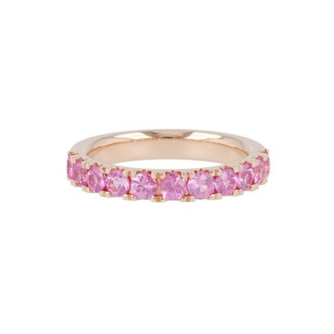 Yeva | Alliance Ring Pink Gold | Pink Sapphire