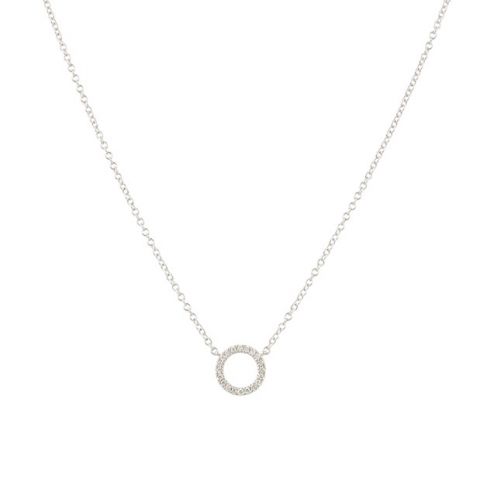 Yeva| Necklace White Gold | Diamond Circle 9 mm