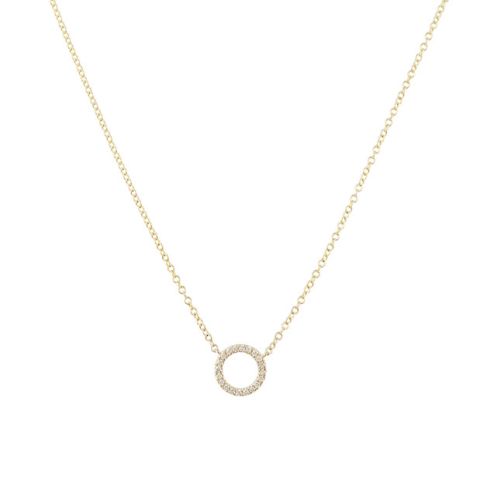 Yeva | Necklace Yellow Gold | Diamond Circle 9 mm