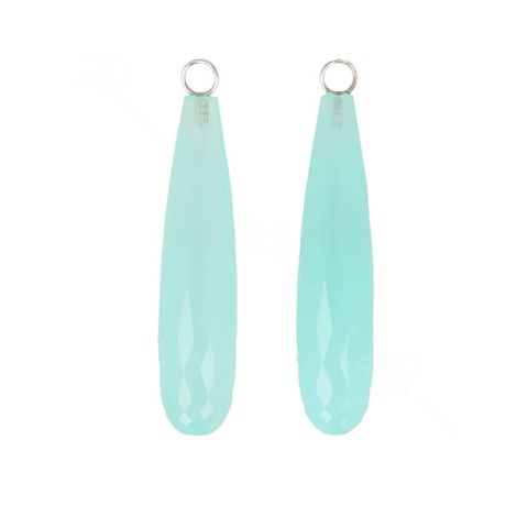 Varivello Pendants | Chalcedony sea blue | 35 x 8 mm