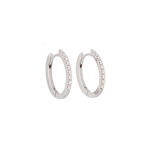 Varivello Fine Line | White Gold Earrings | Large Diamonds 0.26ct