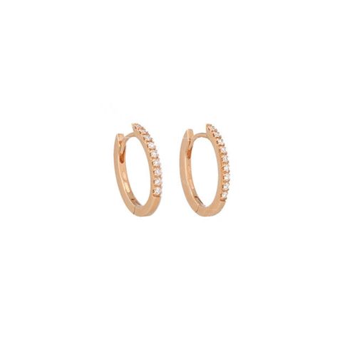 Varivello Fine Line | Pink Gold Earrings | Small Diamonds 0.20ct