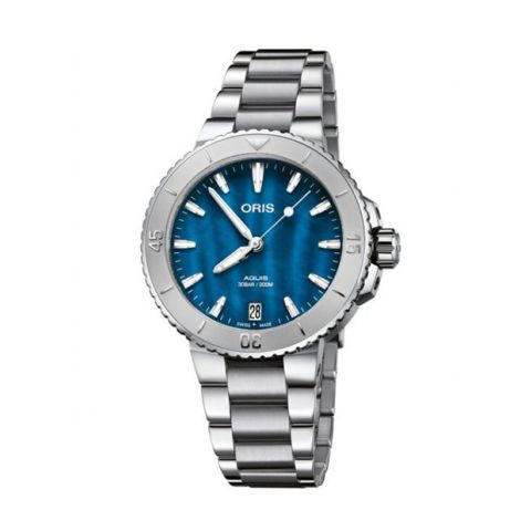 Oris Aquis Date Mother of Pearl BLUE |  36.5MM
01 733 7770 4155-07 8 18 05P