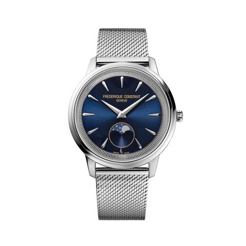 Frederique Constant Moneta Moonface Blue/Milanese | 37MM FC-206N3S6B