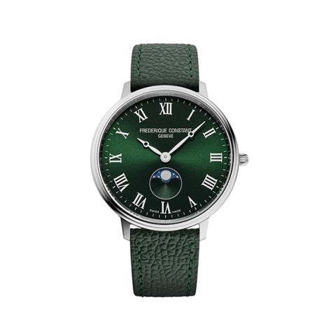 Frederique Constant Slimline Moonphase Green| 39mm FC-206RGR3S6