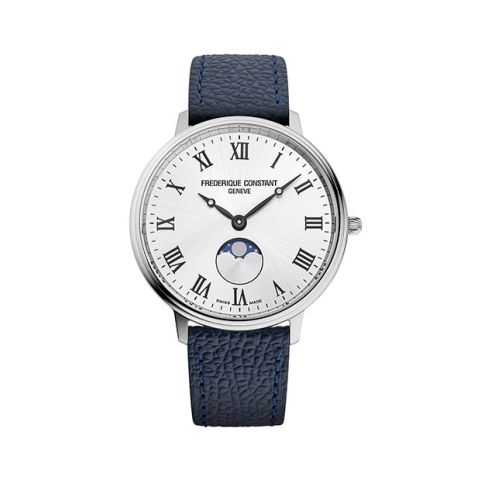 Frederique Constant Slimline Moonphase Silver | 39mm FC-206RS3S6