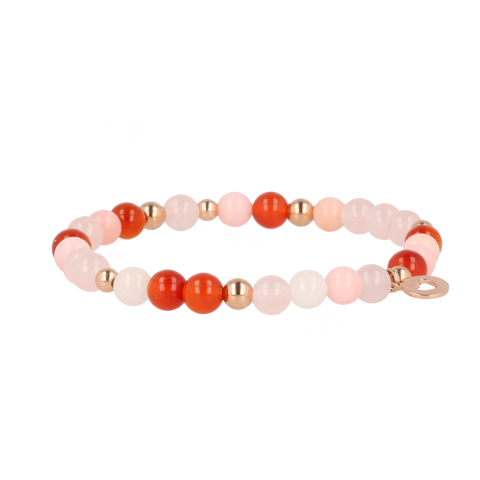 Sundrops | Bracelet pink gold Heart | pink Opal-Carneol-Beryll