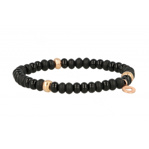 Sundrops | Bracelet PinkGold Heart  | Onyx 