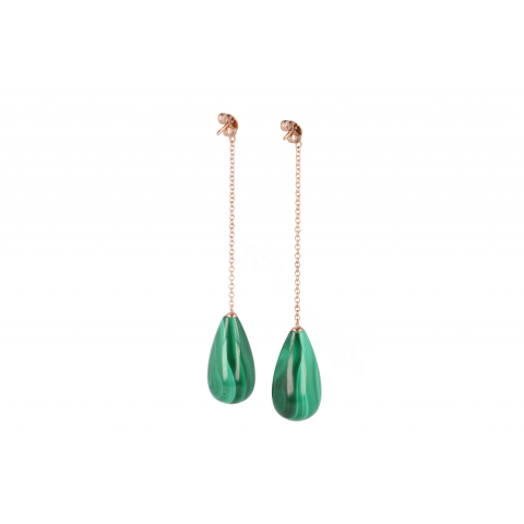 Sundrops | Earstuds Pinkgold | Malachite