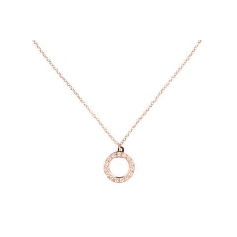Yeva | Necklace Pink gold Circle | Diamonds