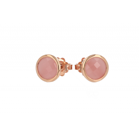 Sundrops | Earstuds 14 Carat Pink gold | chalcedony